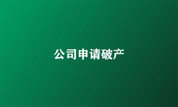 公司申请破产