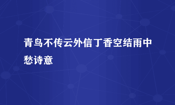 青鸟不传云外信丁香空结雨中愁诗意