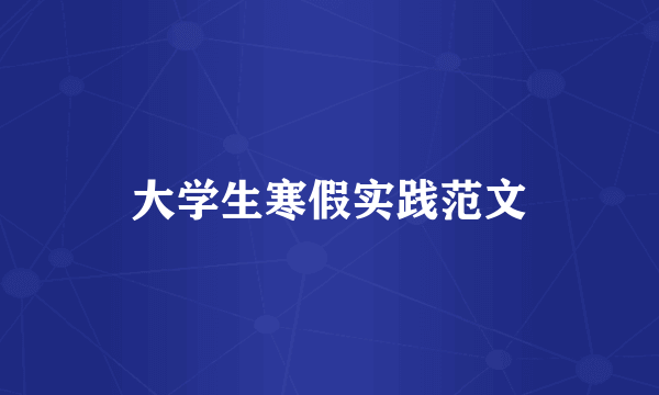 大学生寒假实践范文