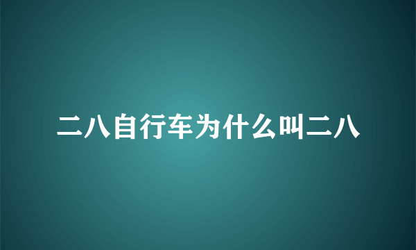 二八自行车为什么叫二八