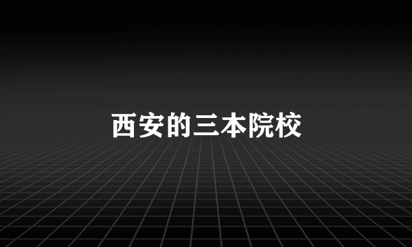 西安的三本院校