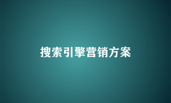 搜索引擎营销方案