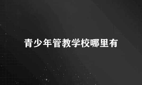 青少年管教学校哪里有