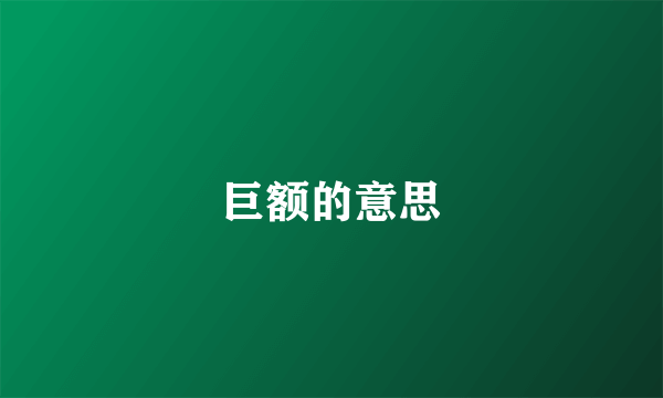 巨额的意思