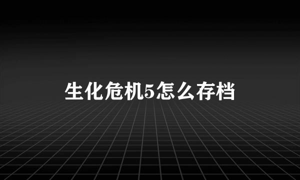 生化危机5怎么存档