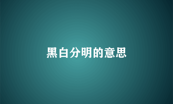 黑白分明的意思