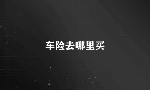 车险去哪里买