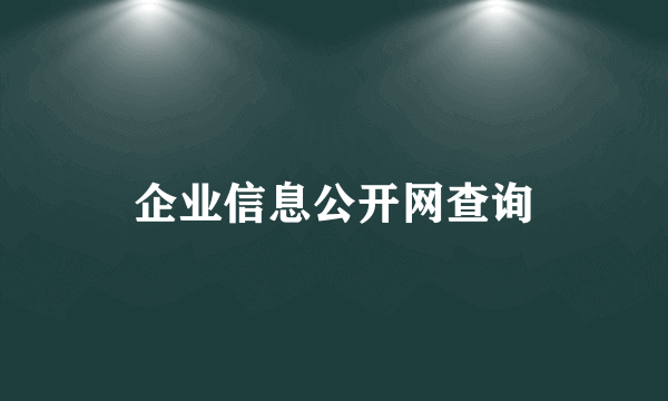 企业信息公开网查询