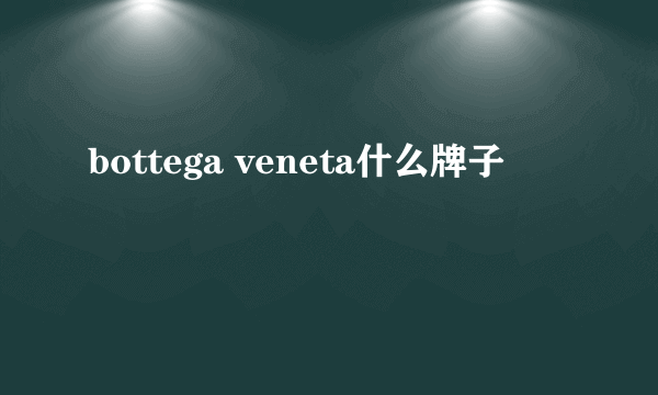 bottega veneta什么牌子