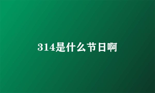 314是什么节日啊