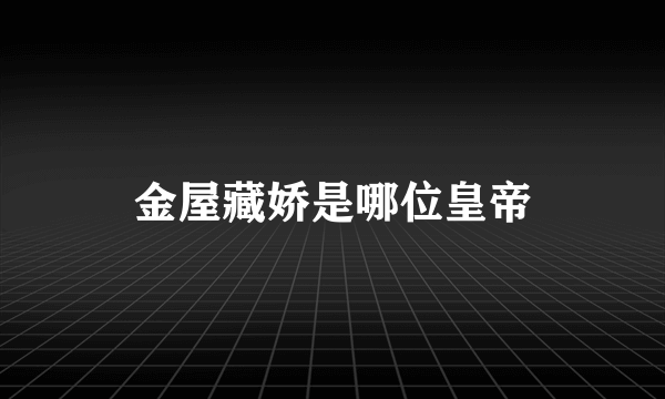金屋藏娇是哪位皇帝