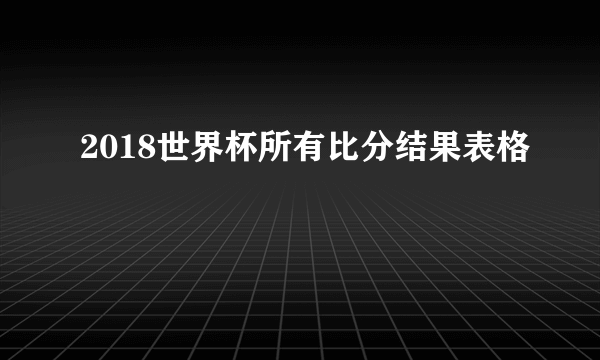2018世界杯所有比分结果表格