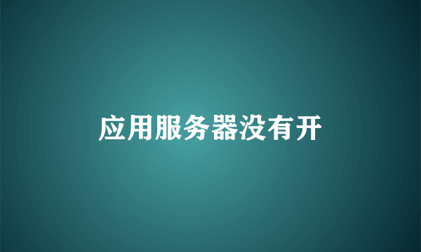 应用服务器没有开