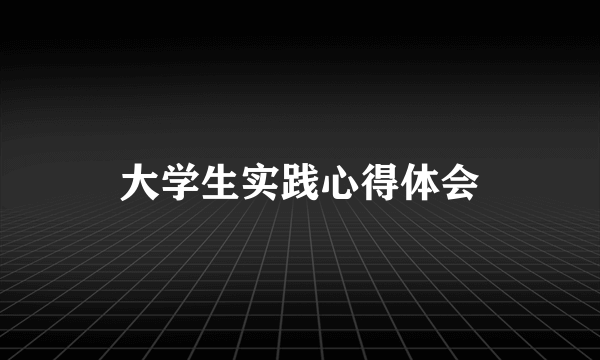 大学生实践心得体会
