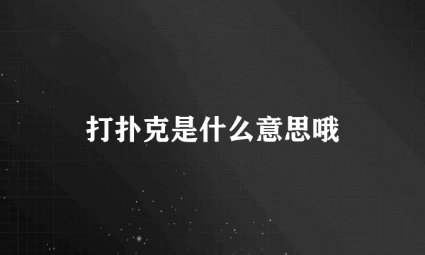 打扑克是什么意思哦