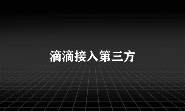 滴滴接入第三方