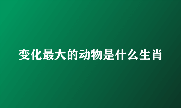 变化最大的动物是什么生肖