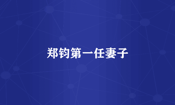 郑钧第一任妻子
