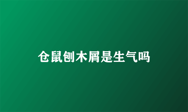 仓鼠刨木屑是生气吗