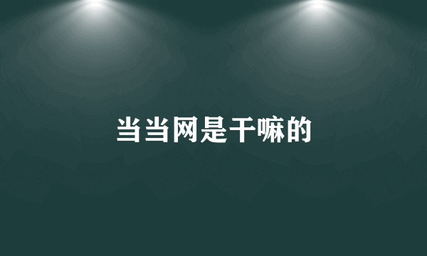 当当网是干嘛的