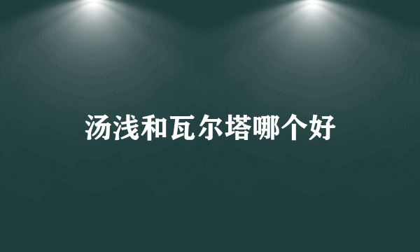 汤浅和瓦尔塔哪个好