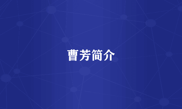 曹芳简介