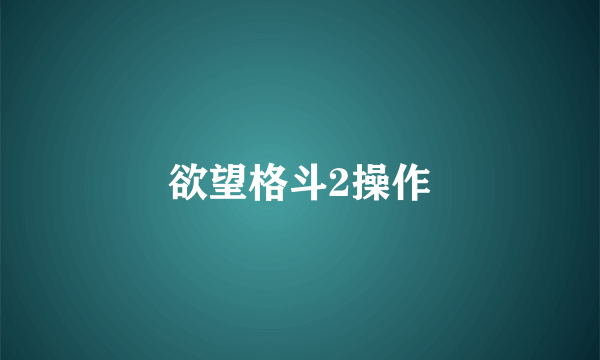 欲望格斗2操作