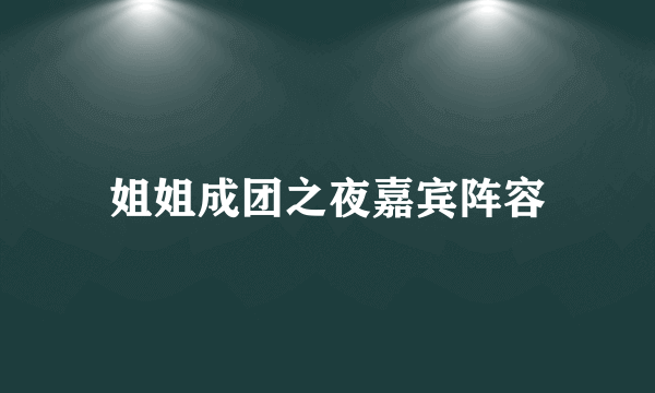 姐姐成团之夜嘉宾阵容