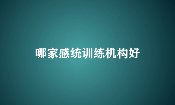 哪家感统训练机构好