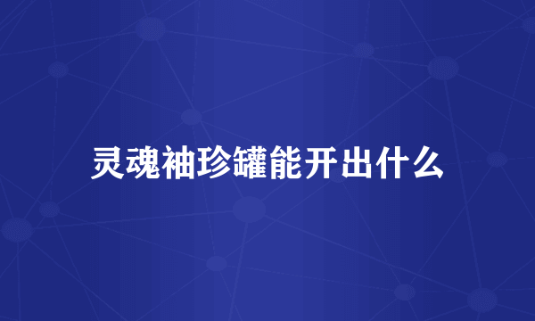灵魂袖珍罐能开出什么