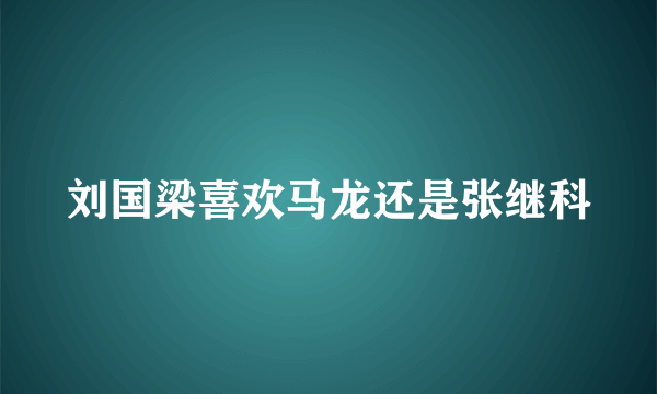刘国梁喜欢马龙还是张继科