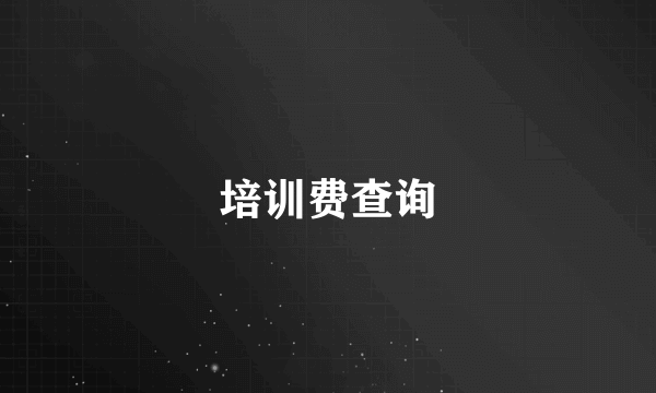 培训费查询