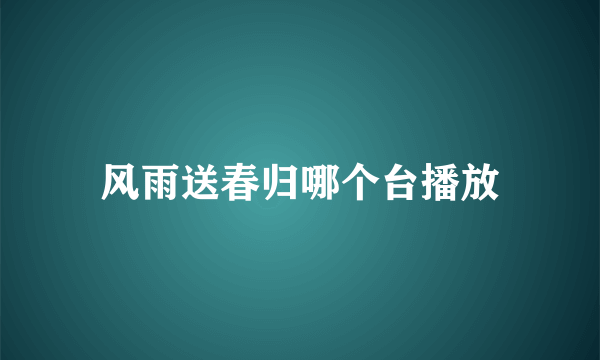 风雨送春归哪个台播放