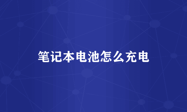 笔记本电池怎么充电