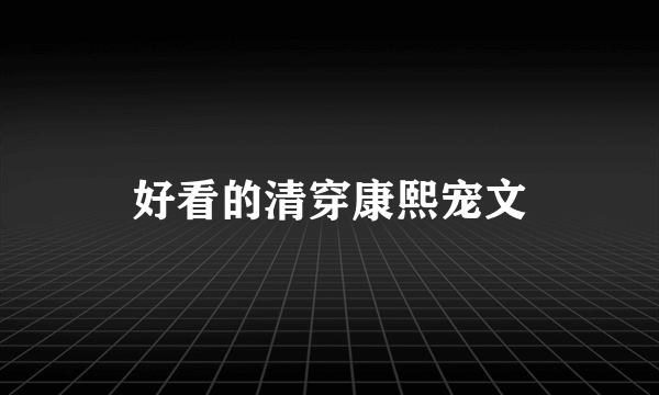 好看的清穿康熙宠文