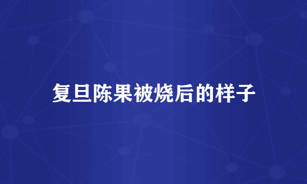 复旦陈果被烧后的样子