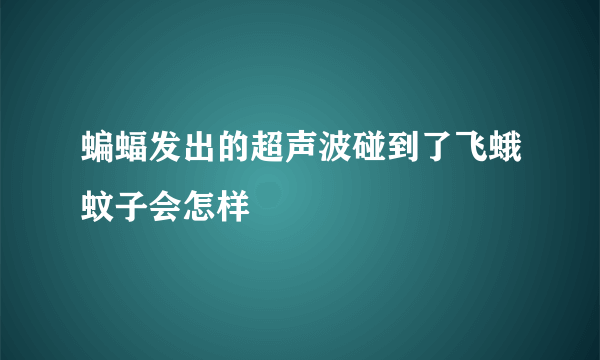 蝙蝠发出的超声波碰到了飞蛾蚊子会怎样