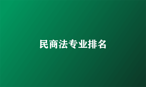 民商法专业排名