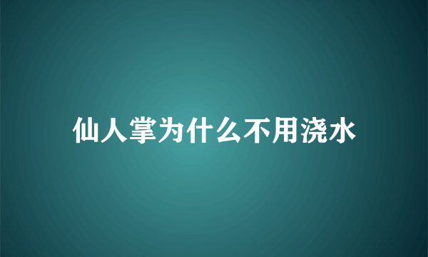 仙人掌为什么不用浇水