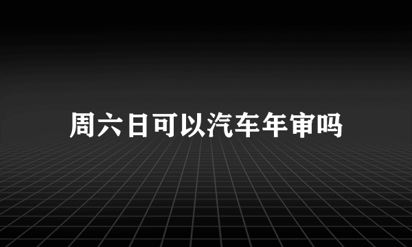 周六日可以汽车年审吗