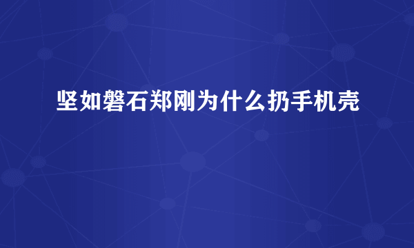 坚如磐石郑刚为什么扔手机壳