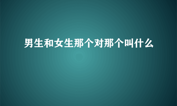 男生和女生那个对那个叫什么