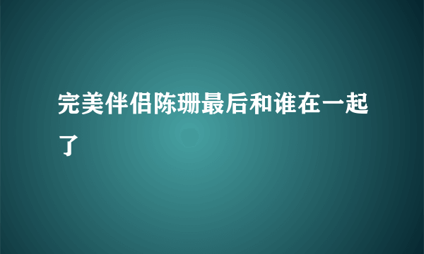 完美伴侣陈珊最后和谁在一起了