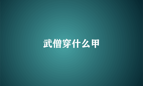 武僧穿什么甲