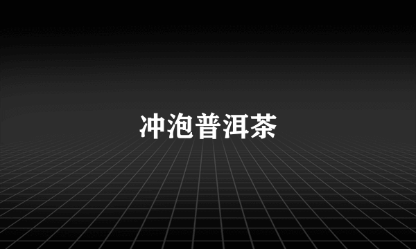 冲泡普洱茶
