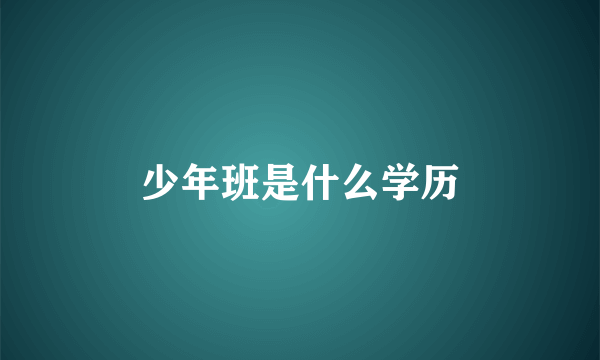少年班是什么学历