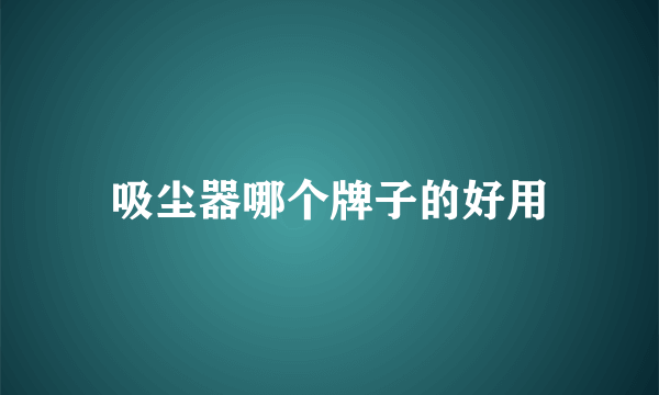吸尘器哪个牌子的好用