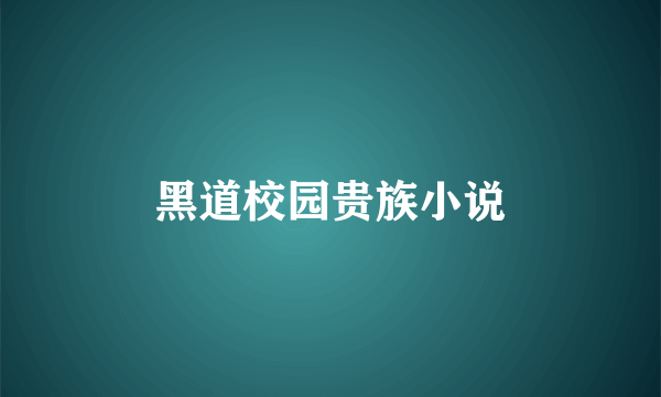 黑道校园贵族小说