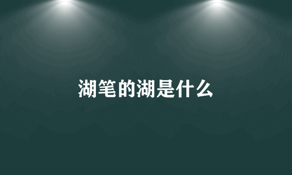 湖笔的湖是什么
