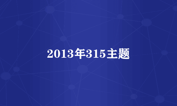 2013年315主题